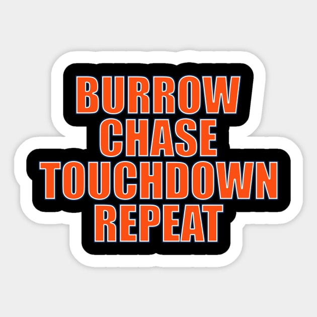 Burrow Chase Touchdown Repeat Sticker by halfzero